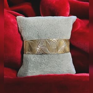 Vintage Gold Swirls & Gold Etched Cuff Bracelet